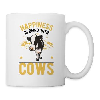 Cow Happiness Farmer Cattle Breeder Cows - Mug - white - Right