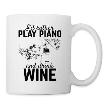 Je préfère jouer du piano et boire du vin - Piano Playe - Mug blanc - blanc - Droite