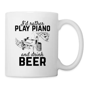 Je préfère jouer du piano et boire de la bière - Piano Playe - Mug blanc - blanc - Droite