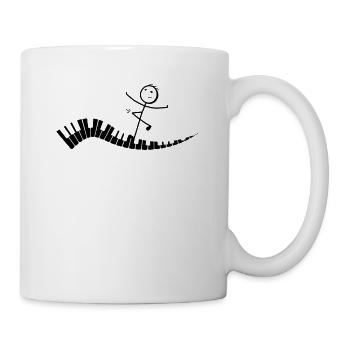 Drôle de piano Stick Figure Pianiste Funny Piano Keybo - Mug blanc - blanc - Droite