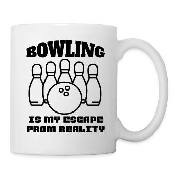Bowler Kegeln Bowling Kegelverein Bowlingverein - Tasse - Weiß - Rechts