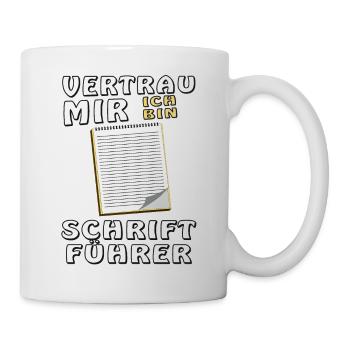 NOTIZBLOCK VERTRAU MIR SCHRIFTFÜHRER - Tasse - Weiß - Rechts