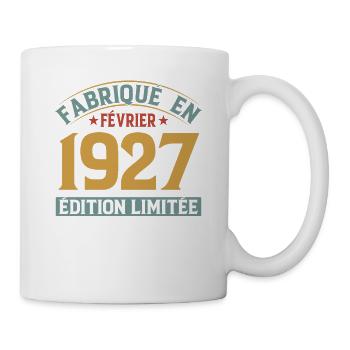 Fabriqué En Février 1927 Édition Limitée - Mug blanc - blanc - Droite