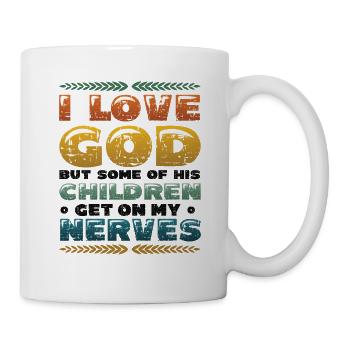 J’aime Dieu et Jésus, la religion chrétienne - Mug blanc - blanc - Droite