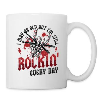 I may be old, but I'm still rocking - Mug - white - Right