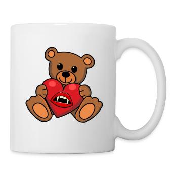 Teddy Heart Vampire Horror Halloween Bloodsucker - Mug - white - Right