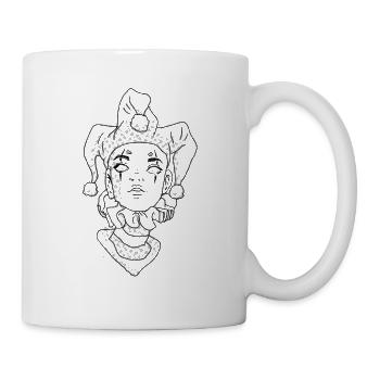 Clowncore Aesthetic Jester Clown Tattoo - Mug - white - Right