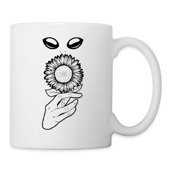 Cryptidcore Aesthetic Cryptid Sunflower Alien - Tasse - Weiß - Rechts