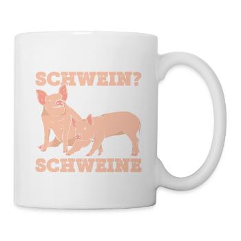 Was ist besser als ein Schwein? Zwei Schweine - Tasse - Weiß - Rechts