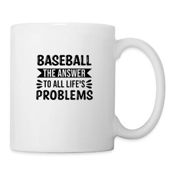 Le baseball La réponse à tous les problèmes de la vie - Mug blanc - blanc - Droite