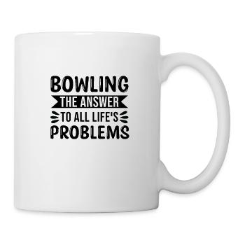 Bowling La réponse à tous les problèmes de la vie - Mug blanc - blanc - Droite