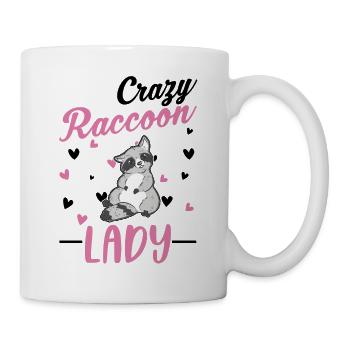 Crazy Raccoon lady Waschbär - Mug blanc - blanc - Droite