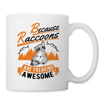 Parce que les ratons laveurs sont des Waschbär impressionnants - Mug blanc - blanc - Droite