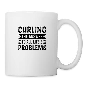 Curling La réponse à tous les problèmes de la vie - Mug blanc - blanc - Droite