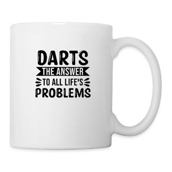 Darts La réponse à tous les problèmes de la vie - Mug blanc - blanc - Droite