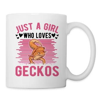 Gecko Mädchen Leopardengecko - Tasse - Weiß - Rechts