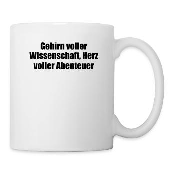 Wissenschaft - Gehirn voller Wissenschaft, Herz - Tasse - Weiß - Rechts