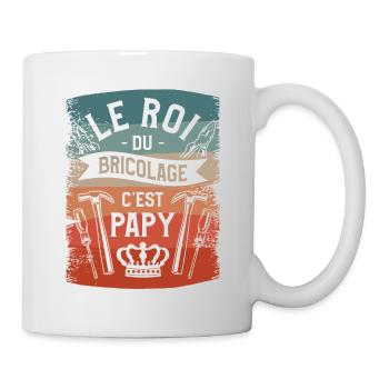 Le Roi Du Bricolage C'est Papy Bricolage Bricoleur - Mug blanc - blanc - Droite
