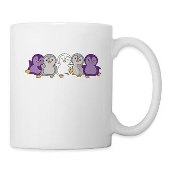 graysexuell Flag Pride LGBTQ süße Pinguin - Tasse - Weiß - Rechts