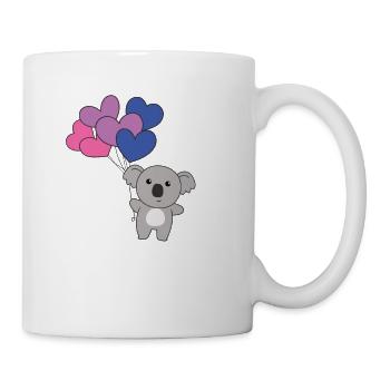 Bi Flagge Ballon Herzen Pride LGBTQ Koala - Tasse - Weiß - Rechts