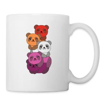 Lesbische Flagge Pride LGBTQ süßer Panda Haufen - Tasse - Weiß - Rechts