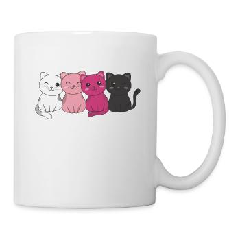 transfem Flag Pride LGBTQ cute cat pile - Mug - white - Right