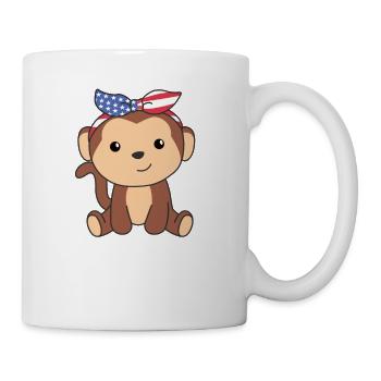 4. Juli amerikanischer Affe für Kinder USA Affe - Tasse - Weiß - Rechts