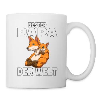 Bester Papa der Welt Vatertag Vater Fuchs für - Tasse - Weiß - Rechts