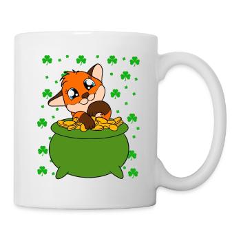 Cute Fox Clover St. Patrick's Day - Mug - white - Right