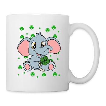 Mignons trèfles d’éléphants Fête de la Saint-Patrick - Mug blanc - blanc - Droite