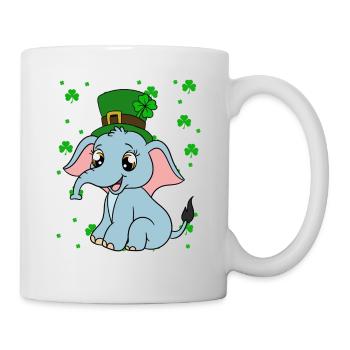 Mignons trèfles d’éléphants Fête de la Saint-Patrick - Mug blanc - blanc - Droite