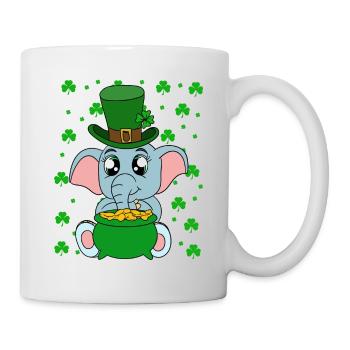 Mignons trèfles d’éléphants Fête de la Saint-Patrick - Mug blanc - blanc - Droite