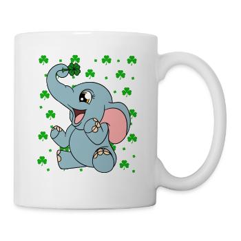 Mignons trèfles d’éléphants Fête de la Saint-Patrick - Mug blanc - blanc - Droite
