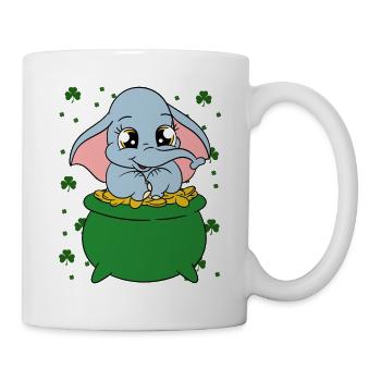 Mignons trèfles d’éléphants Fête de la Saint-Patrick - Mug blanc - blanc - Droite