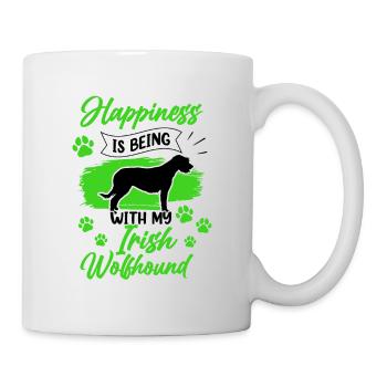 Irish Wolfhound rend Ireland Greyhound heureux - Mug blanc - blanc - Droite
