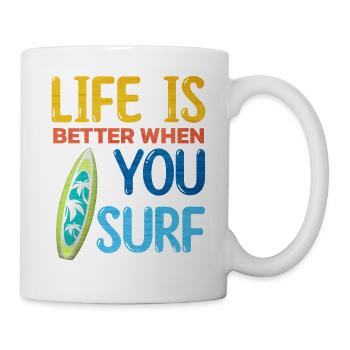 Surfing Life Is Better When U Surf Funny Surfer - Mug - white - Right