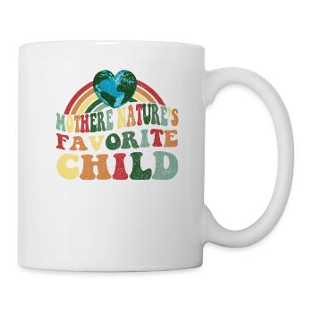 L’enfant préféré de Mère Nature : Jour de la Terre Rétro - Mug blanc - blanc - Droite