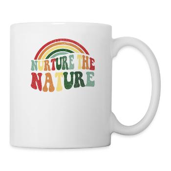 Pflegen Natur Männer Frauen Kinder Erde Tag Vintage - Tasse - Weiß - Rechts