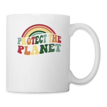 Classic Retro Color Earth Day - Protect the Planet - Mug - white - Right