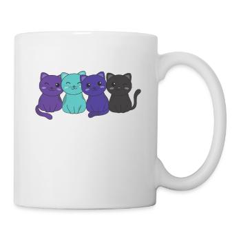 alexigenre drapeau fierté LGBTQ mignon chats groupe - Mug blanc - blanc - Droite