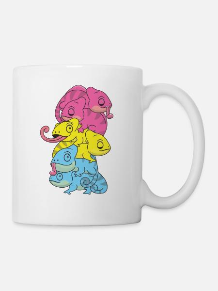 Pansexual Flag Pride LGBTQ Chamäleon Haufen - Tasse - Weiß