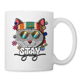 60s 70s Costume Stay Groovy Hippie - Mug - white - Right