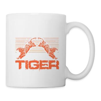 Was ist besser als ein Tiger? Zwei Tiger - Tasse - Weiß - Rechts