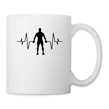 Rythme cardiaque de fitness - Mug blanc - blanc - Droite