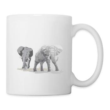 Was ist besser als ein Elefant? Zwei Elefanten - Tasse - Weiß - Rechts