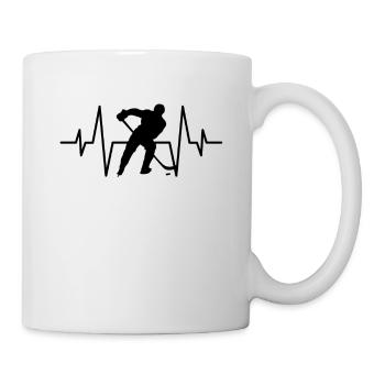 Battement de cœur de hockey sur glace - Mug blanc - blanc - Droite