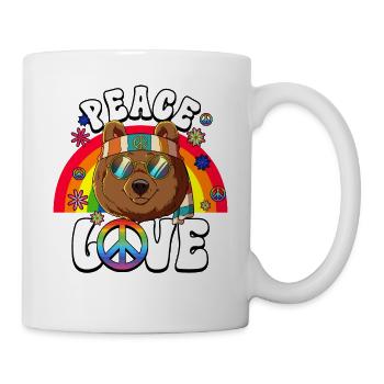 60s 70s Costume Peace Love Hippie - Mug - white - Right