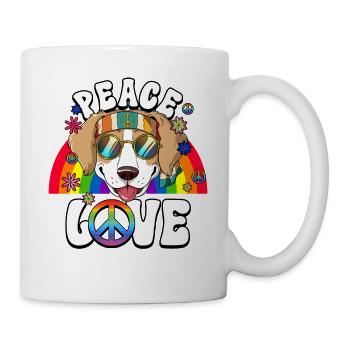 60s 70s Costume Peace Love Hippie - Mug blanc - blanc - Droite