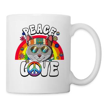 60s 70s Costume Peace Love Hippie - Mug - white - Right
