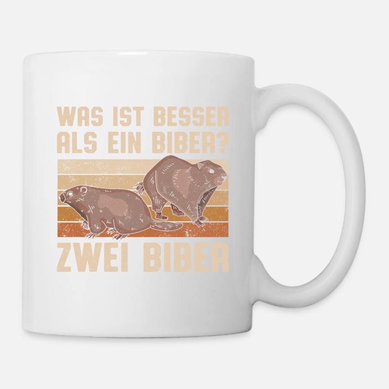 Was ist besser als ein Biber? Zwei Biber - Tasse - Weiß